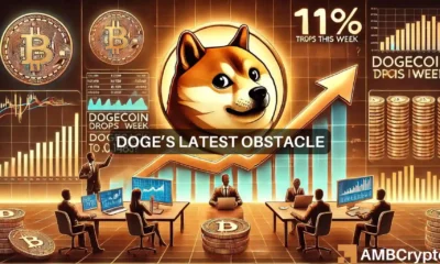 Dogecoin drops 11% this week: Can DOGE rebound to $0.127 or higher?